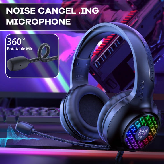 ONIKUMA X7 Pro USB + 3.5mm RGB Lighting Gaming Wired Headset(Black)