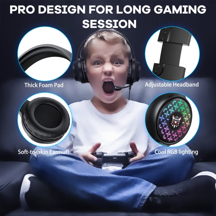 ONIKUMA X7 Pro USB + 3.5mm RGB Lighting Gaming Wired Headset(Black)