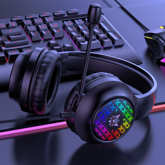 ONIKUMA X7 Pro USB + 3.5mm RGB Lighting Gaming Wired Headset(Black)