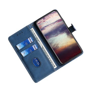 For Doogee N40 Pro Skin Feel Straw Hat Magnetic Buckle Leather Phone Case(Blue)