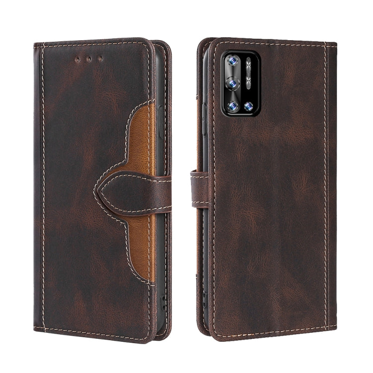 For Doogee N40 Pro Skin Feel Straw Hat Magnetic Buckle Leather Phone Case(Brown)