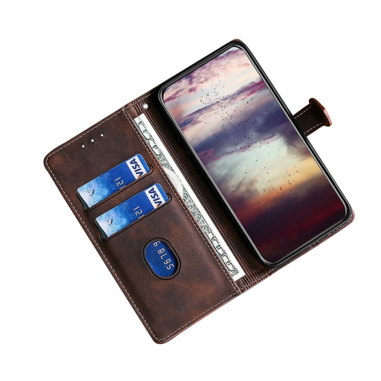 For Doogee N40 Pro Skin Feel Straw Hat Magnetic Buckle Leather Phone Case(Brown)