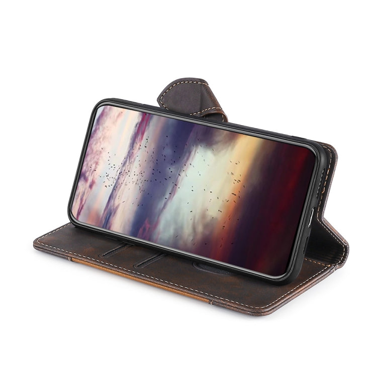 For Doogee N40 Pro Skin Feel Straw Hat Magnetic Buckle Leather Phone Case(Brown)