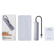 NK-3043 6 in 1 USB-C / Type-C to TF / SD Card Slot + 4 USB Female Adapter(Space Grey)