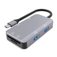 NK-3049H 6 in 1 USB-C / Type-C to TF / SD Card Slot + USB 3.0 + 3 USB 2.0 Female Adapter(Space Grey) - Cable & Adapters by PMC TechLife | Online Shopping South Africa | PMC TechLife | Buy Now Pay Later Mobicred