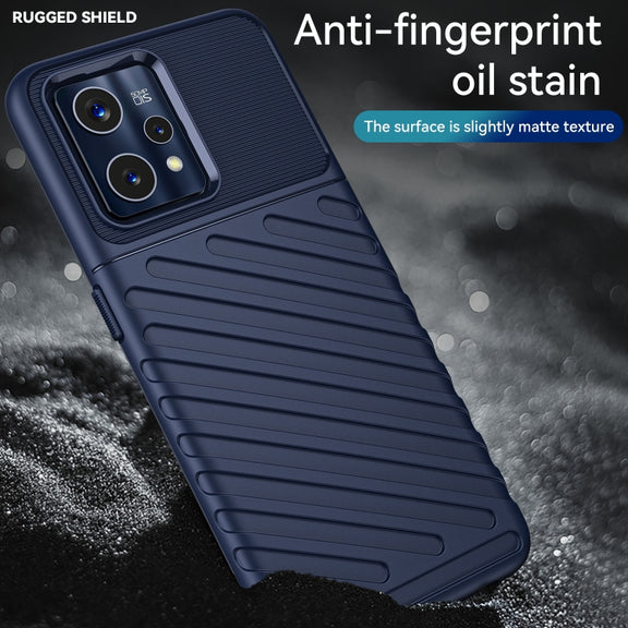 For OPPO Realme 9 Pro+ Thunderbolt Shockproof TPU Protective Soft Phone Case(Blue)