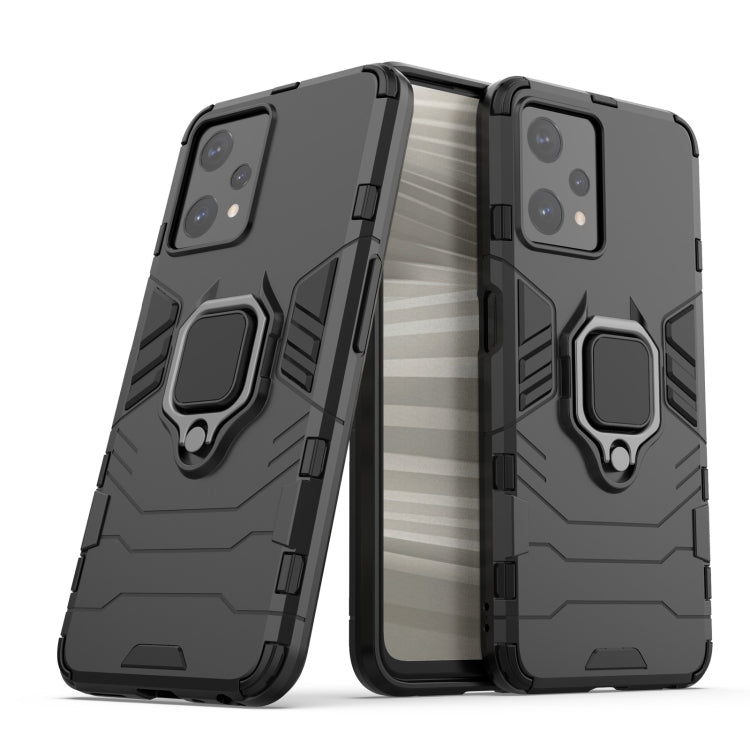 For OPPO Realme 9 Pro Magnetic Ring Holder PC + TPU Phone Case(Black)