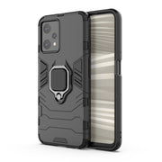 For OPPO Realme 9 Pro Magnetic Ring Holder PC + TPU Phone Case(Black)