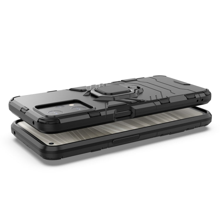 For OPPO Realme 9 Pro Magnetic Ring Holder PC + TPU Phone Case(Black)