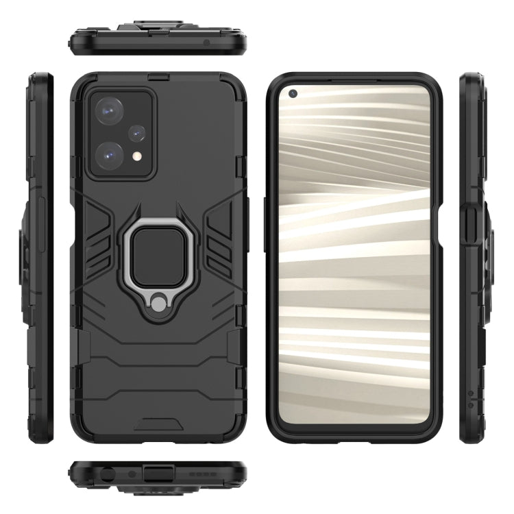 For OPPO Realme 9 Pro Magnetic Ring Holder PC + TPU Phone Case(Black)