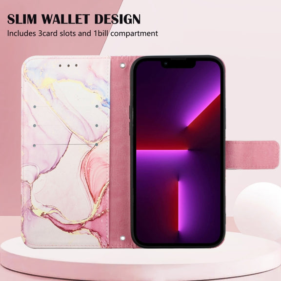 For Xiaomi Poco X3 NFC / X3 Pro / X3 PT003 Marble Pattern Flip Leather Phone Case(Rose Gold LS005)