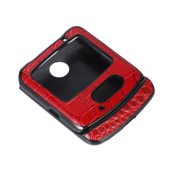 For Motorola Moto Razr 5G Crocodile Top Layer Cowhide Leather Phone Case(Red)