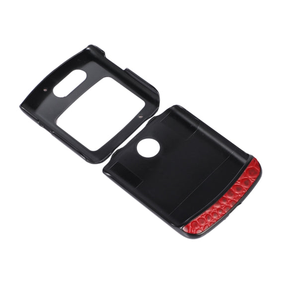 For Motorola Moto Razr 5G Crocodile Top Layer Cowhide Leather Phone Case(Red)