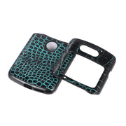 For Motorola Moto Razr 5G Crocodile Top Layer Cowhide Leather Phone Case(Cyan Blue)