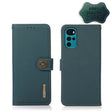 For Motorola Moto G22 KHAZNEH Custer Genuine Leather RFID Phone Case(Green) - Motorola Cases by PMC TechLife | Online Shopping South Africa | PMC TechLife | Buy Now Pay Later Mobicred