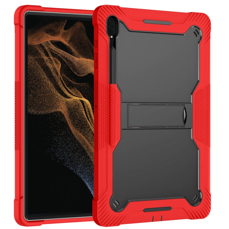 For Samsung Galaxy Tab S9  Ultra / S8 Ultra Silicone + PC Shockproof Protective Tablet Case(Red + Black)