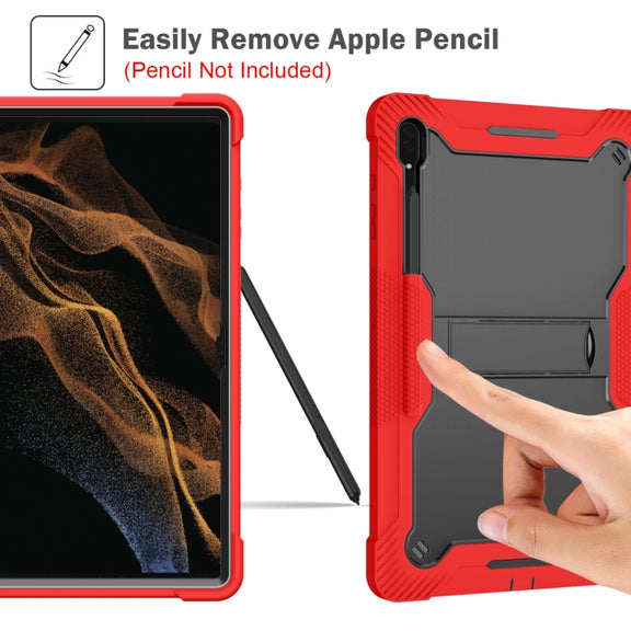 For Samsung Galaxy Tab S9  Ultra / S8 Ultra Silicone + PC Shockproof Protective Tablet Case(Red + Black)