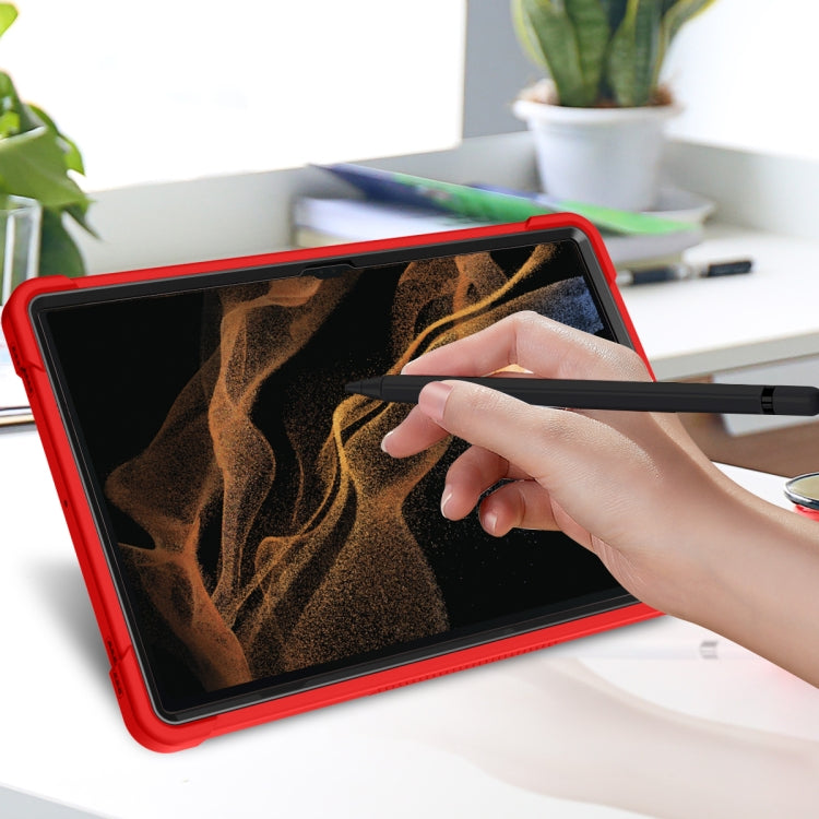 For Samsung Galaxy Tab S9  Ultra / S8 Ultra Silicone + PC Shockproof Protective Tablet Case(Red + Black)
