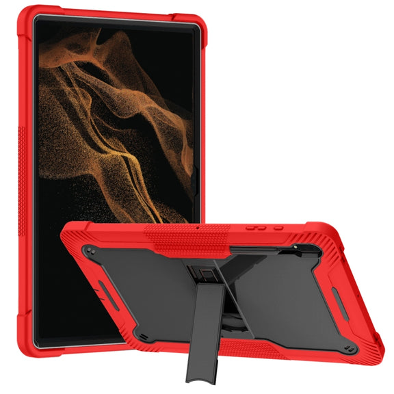 For Samsung Galaxy Tab S9  Ultra / S8 Ultra Silicone + PC Shockproof Protective Tablet Case(Red + Black)