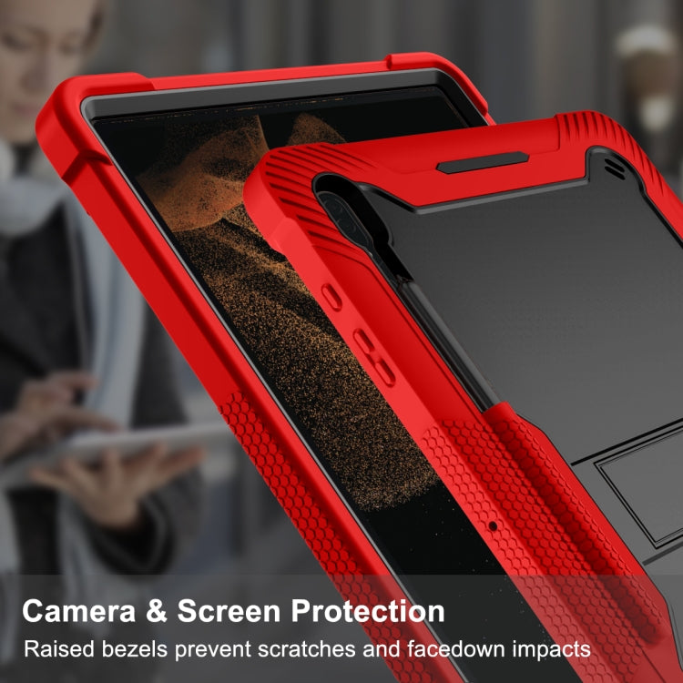 For Samsung Galaxy Tab S9  Ultra / S8 Ultra Silicone + PC Shockproof Protective Tablet Case(Red + Black)
