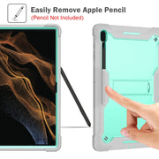 For Samsung Galaxy Tab S9  Ultra / S8 Ultra Silicone + PC Shockproof Protective Tablet Case(Grey + Green)