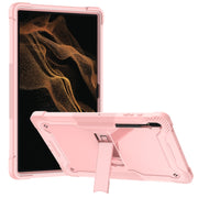 For Samsung Galaxy Tab S9  Ultra / S8 Ultra Silicone + PC Shockproof Protective Tablet Case(Rose Gold)