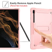 For Samsung Galaxy Tab S9  Ultra / S8 Ultra Silicone + PC Shockproof Protective Tablet Case(Rose Gold)