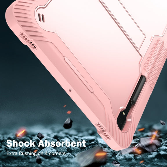 For Samsung Galaxy Tab S9  Ultra / S8 Ultra Silicone + PC Shockproof Protective Tablet Case(Rose Gold)