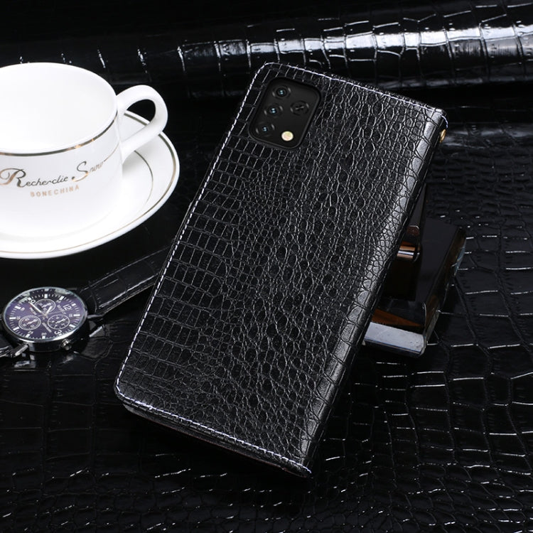 For Umidigi A11S idewei Crocodile Texture Leather Phone Case(Black)