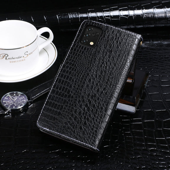 For Umidigi A11S idewei Crocodile Texture Leather Phone Case(Black)