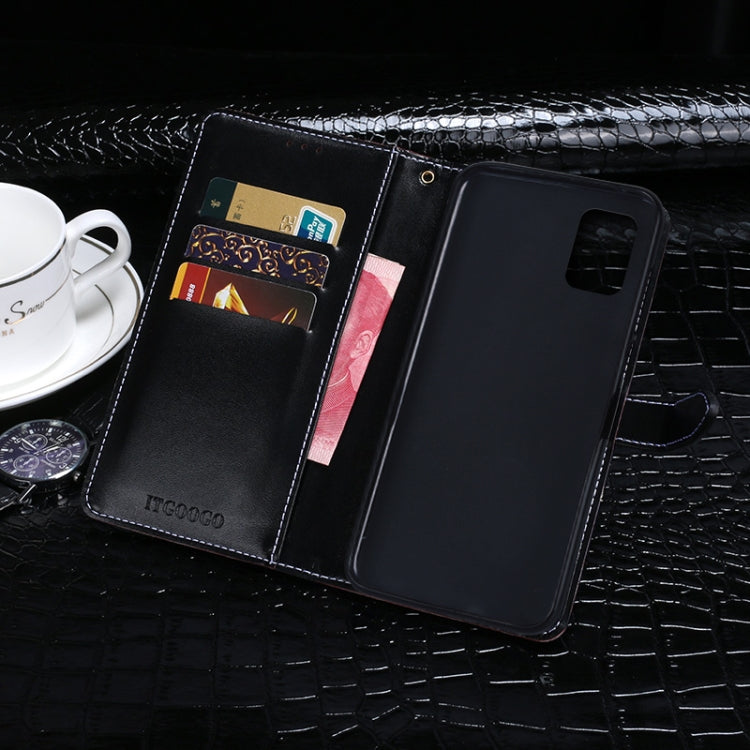 For Umidigi A11S idewei Crocodile Texture Leather Phone Case(Black)