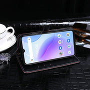 For Umidigi A11S idewei Crocodile Texture Leather Phone Case(Black)