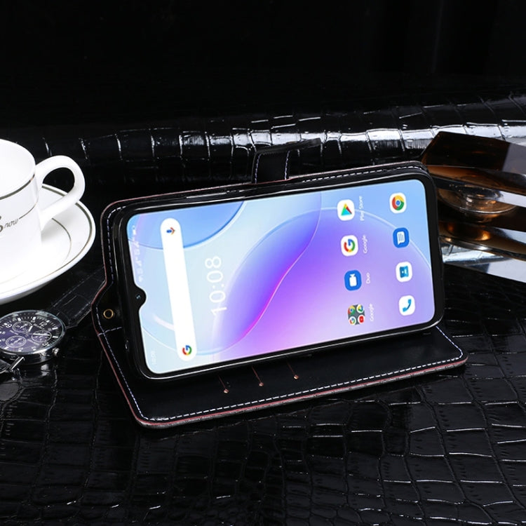 For Umidigi A11S idewei Crocodile Texture Leather Phone Case(Black)