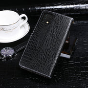 For Umidigi A11S idewei Crocodile Texture Leather Phone Case(Dark Blue)