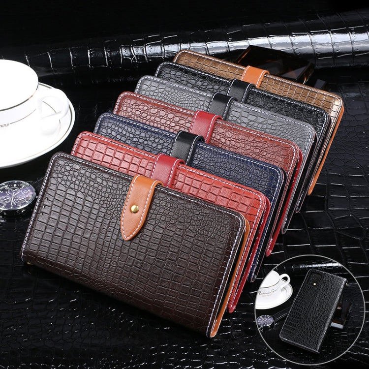 For Umidigi A11S idewei Crocodile Texture Leather Phone Case(Dark Blue)