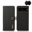 For Google Pixel 7 Pro 5G KHAZNEH Custer Genuine Leather RFID Phone Case(Black) - Google Cases by PMC TechLife | Online Shopping South Africa | PMC TechLife | Buy Now Pay Later Mobicred