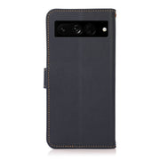 For Google Pixel 7 Pro 5G KHAZNEH Custer Genuine Leather RFID Phone Case(Blue)