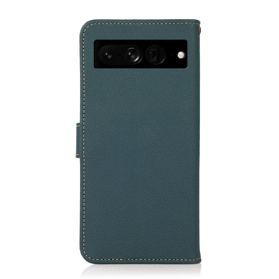 For Google Pixel 7 Pro 5G KHAZNEH Custer Genuine Leather RFID Phone Case(Green)