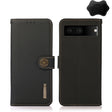 For Google Pixel 7 5G KHAZNEH Custer Genuine Leather RFID Phone Case(Black) - Google Cases by PMC TechLife | Online Shopping South Africa | PMC TechLife | Buy Now Pay Later Mobicred