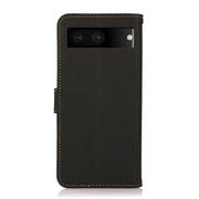 For Google Pixel 7 5G KHAZNEH Custer Genuine Leather RFID Phone Case(Black)