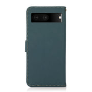 For Google Pixel 7 5G KHAZNEH Custer Genuine Leather RFID Phone Case(Green)