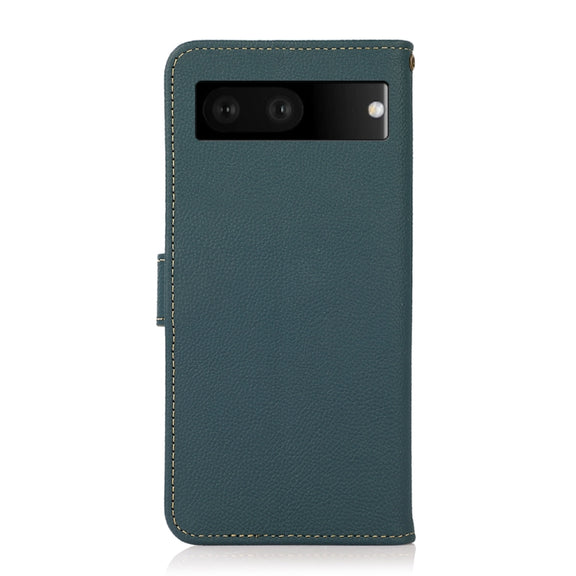 For Google Pixel 7 5G KHAZNEH Custer Genuine Leather RFID Phone Case(Green)