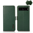 For Google Pixel 7 Pro 5G KHAZNEH Side-Magnetic Litchi Genuine Leather RFID Phone Case(Green) - Google Cases by PMC TechLife | Online Shopping South Africa | PMC TechLife | Buy Now Pay Later Mobicred
