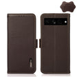 For Google Pixel 7 Pro 5G KHAZNEH Side-Magnetic Litchi Genuine Leather RFID Phone Case(Brown) - Google Cases by PMC TechLife | Online Shopping South Africa | PMC TechLife | Buy Now Pay Later Mobicred