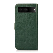 For Google Pixel 7 5G KHAZNEH Side-Magnetic Litchi Genuine Leather RFID Phone Case(Green)