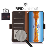 For Google Pixel 7 5G KHAZNEH Side-Magnetic Litchi Genuine Leather RFID Phone Case(Brown)
