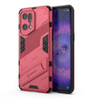 For OPPO Find X5 Pro Punk Armor 2 in 1 PC + TPU Shockproof Phone Case with Invisible Holder(Light Red) - OPPO Cases by PMC TechLife | Online Shopping South Africa | PMC TechLife | Buy Now Pay Later Mobicred