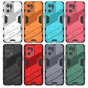 For OPPO Find X5 Pro Punk Armor 2 in 1 PC + TPU Shockproof Phone Case with Invisible Holder(Light Red)