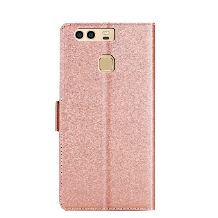 For Huawei P9 Ultra-thin Voltage Side Buckle PU + TPU Leather Phone Case(Rose Gold)