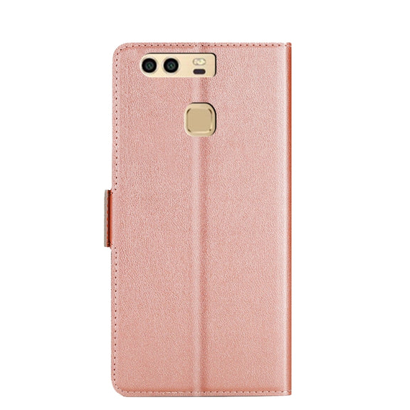 For Huawei P9 Ultra-thin Voltage Side Buckle PU + TPU Leather Phone Case(Rose Gold)